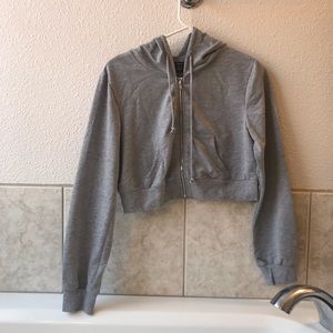 Grey cropped hoodie